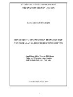 Rèn luyện tư duy phản biện trong dạy học văn nghị luận xã hội cho học sinh giỏi văn 