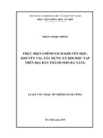 Thực hiện chính sách khuyến học, khuyến tài, xây dựng xã hội học tập trên địa bàn thành phố đà nẵng 