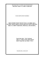 Một số biện pháp nhằm nâng cao hiệu quả tổ chức hoạt động giáo dục ngoài giờ lên lớp ở trường THCS và THPT nghi sơn, tĩnh gia, thanh hóa