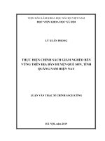Thực hiện chính sách giảm nghèo bền vững trên địa bàn huyện quế sơn, tỉnh quảng nam hiện nay 