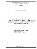 Cách làm kiểu bài nghị luận về chi tiết nghệ thuật trong tác phẩm tự sự cho học sinh lớp 10 trường THPT hàm rồng thành phố thanh hoá 