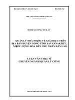 Quản lý nhà nước về giáo dục trên địa bàn huyện nong, tỉnh savannakhet, nước CHDCND lào 
