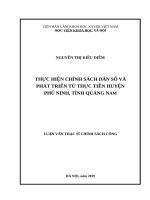 Thực hiện chính sách dân số và phát triển từ thực tiễn huyện phú ninh, tỉnh quảng nam 