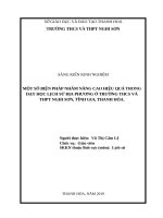 Một số biện pháp nhằm nâng cao hiệu quả trong dạy học lịch sử địa phương ở trường THCS và THPT nghi sơn, tĩnh gia, thanh hóa