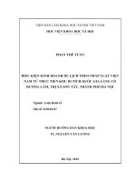 Điều kiện kinh doanh du lịch theo pháp luật việt nam từ thực tiễn khu di tích làng cổ đường lâm, thị xã sơn tây, thành phố hà nội 