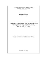 Thực hiện chính sách bảo vệ môi trường từ thực tiễn quận ngũ hành sơn, thành phố đà nẵng 