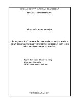 Xây dựng và sử dụng câu hỏi trắc nghiệm khách quan trong các bài thực hành sinh học cơ bản lớp 10 cơ bản trường THPT hàm rồng 