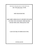 Thực hiện chính sách ưu đãi đối với người có công với cách mạng trên địa bàn huyện nông sơn, tỉnh quảng nam 