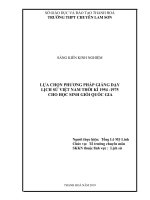 Lựa chọn phương pháp giảng dạy lịch sử việt nam thời kì 1954   1975 cho học sinh giỏi quốc gia 