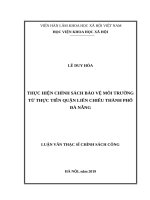 Thực hiện chính sách bảo vệ môi trường từ thực tiễn quận liên chiểu, thành phố đà nẵng 