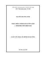 Thực hiện chính sách tôn giáo ở tỉnh phú yên hiện nay 