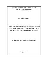 Thực hiện chính sách đào tạo, bồi dưỡng cán bộ, công chức cấp xã trên địa bàn quận thanh khê, thành phố đà nẵng