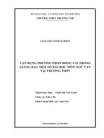 Vận dụng phương pháp đóng vai trong giảng dạy một số bài học môn ngữ văn tại trường THPT 