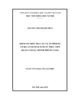 Kiểm sát điều tra các vụ án hình sự có bị can dưới 18 tuổi từ thực tiễn quận Cẩm Lệ, thành phố Đà Nẵng (LV thạc sĩ)