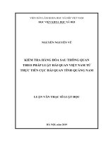 Kiểm tra hàng hóa sau thông quan theo pháp luật Hải quan Việt Nam từ thực tiễn Cục Hải quan tỉnh Quảng Nam (LV thạc sĩ)