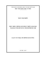 Thực hiện chính sách phát triển giáo dục tại quận Thanh Xuân, thành phố Hà Nội (LV thạc sĩ)