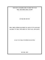 Thực hiện chính sách hợp tác quốc tế về giáo dục đại học từ thực tiễn hợp tác Việt Nam  Hàn Quốc (LV thạc sĩ)