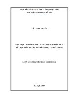 Thực hiện chính sách phát triển du lịch bền vững từ thực tiễn thành phố Hà Giang, tỉnh Hà Giang (LV thạc sĩ)