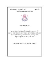 TÌNH TRẠNG DINH DƯỠNG, KHẨU PHẦN ăn và một số yếu tố LIÊN QUAN TRÊN BỆNH NHÂN NHIỄM HIV ĐANG điều TRỊ tại PHÒNG KHÁM NGOẠI TRÚ BỆNH VIỆN BẠCH MAI, năm 2019 