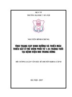 TÌNH TRẠNG SUY DINH DƯỠNG và THIẾU máu THIẾU sắt ở TRẺ VIÊM PHỔI từ 1 24 THÁNG TUỔI tại BỆNH VIỆN NHI TRUNG ƯƠNG 
