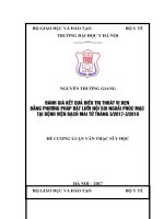 ĐÁNH GIÁ kết QUẢ điều TRỊ THOÁT vị bẹn BẰNG PHƯƠNG PHÁP đặt lưới nội SOI NGOÀI PHÚC mạc tại BỆNH VIỆN BẠCH MAI từ THÁNG 32017 32018 