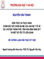 KIẾN THỨC và THỰC HÀNH  CHĂM sóc sức KHỎE bà mẹ của cán bộ y tế xã tại 3 HUYỆN THÀNH PHỐ, TỈNH hòa BÌNH năm 2017  và một số yếu tố LIÊN QUAN 