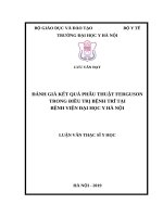 ĐÁNH GIÁ kết QUẢ PHẪU THUẬT FERGUSON TRONG điều TRỊ BỆNH TRĨ tại BỆNH VIỆN đại học y hà nội 