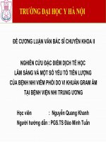NGHIÊN cứu đặc điểm DỊCH tễ học lâm SÀNG và một số yếu tố TIÊN LƯỢNG của BỆNH NHI VIÊM PHỔI DO VI KHUẨN GRAM âm tại BỆNH VIỆN NHI TRUNG ƯƠNG 