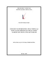 CHĂM sóc NGƯỜI BỆNH PHẪU THUẬT TRỒNG lại NGÓN TAY đứt rời BẰNG kỹ THUẬT VI PHẪU tại BỆNH VIỆN TRUNG ƯƠNG QUÂN đội 108 
