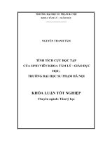 TÍNH TÍCH cực học tập của SINH VIÊN KHOA tâm lý   GIÁO dục học, TRƯỜNG đại học sư PHẠM hà nội 