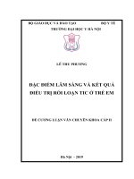 ĐẶC điểm lâm SÀNG và kết QUẢ điều TRỊ rối LOẠN TIC ở TRẺ EM 