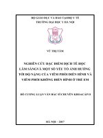 NGHIÊN cứu đặc điểm DỊCH tễ học lâm SÀNGVÀ một số yếu tố ẢNH HƯỞNG tới độ NẶNG của VIÊM PHỔI điển HÌNH và VIÊM PHỔI KHÔNG điển HÌNH ở TRẺ EM 