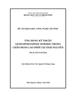 ỨNG DỤNG kỹ THUẬT GENEXPERT(XPERT MTBRIF) TRONG CHẨN đoán LAO PHỔI tại THÁI NGUYÊN 