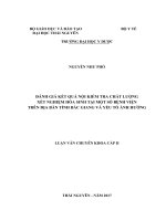 ĐÁNH GIÁ kết QUẢ nội KIỂM TRA CHẤT LƯỢNG xét NGHIỆM hóa SINH tại một số BỆNH VIỆN TRÊN địa bàn TỈNH bắc GIANG và yếu tố ẢNH HƯỞNG 
