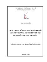 THỰC TRẠNG rối LOẠN cơ XƯƠNG KHỚP của điều DƯỠNG, kỹ THUẬT VIÊN tại BỆNH VIỆN đại học y hà nội 