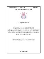 THỰC TRẠNG và một số yếu tố LIÊN QUAN đến HÀNH VI NGUY cơ lây NHIỄM HIV của NHÓM NGƯỜI MÔNG HUYỆN mù CANG CHẢI, TỈNH yên bái, năm 2017 