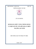 ĐÁNH GIÁ CHỨC NĂNG THĂNG BẰNG và một số yếu tố LIÊN QUAN TRÊN NGƯỜI CAO TUỔI 