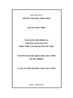 Xây dựng mô hình lai cho bài toán dự báo theo tiếp cận mờ hướng dữ liệu (tt) 