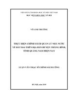 Thực hiện chính sách quản lý nhà nước về đất đai trên địa bàn huyện Thăng Bình, tỉnh Quảng Nam hiện nay (LV thạc sĩ)