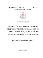 NGHIÊN cứu một số KÍCH THƯỚC sọ mặt TRÊN ẢNH CHUẨN hóa và một số CHỈ số TRÊN PHIM sọ NGHIÊNG từ XA ở học SINH 12 TUỔI tại BÌNH DƯƠNG 