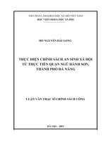 Thực hiện chính sách an sinh xã hôi từ thực tiễn quận Ngũ Hành Sơn – Thành phố Đà Nẵng (LV thạc sĩ)