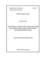 THỰC TRẠNG và một số yếu tố LIÊN QUAN đến cận THỊ học ĐƯỜNG ở học SINH TIỂU HỌC tại THÀNH PHỐ bắc GIANG 