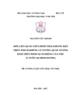 MỐI LIÊN QUAN GIỮA HÌNH THÁI KHUÔN mặt TRÊN ẢNH NGHIÊNG và TƯƠNG QUAN XƯƠNG hàm TRÊN PHIM sọ NGHIÊNG của TRẺ 12 TUỔI tại BÌNH DƯƠNG 