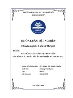 TÁC ĐỘNG của “cái CHẾT ĐEN” đến đời SỐNG các nước tây âu THỜI hậu kỳ TRUNG đại 