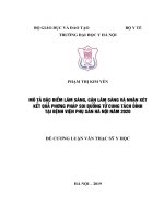 MÔ tả đặc điểm lâm SÀNG, cận lâm SÀNG và NHẬN xét kết QUẢ PHƯƠNG PHÁP SOI BUỒNG tử CUNG TÁCH DÍNH tại BỆNH VIỆN PHỤ sản hà nội năm 2020 