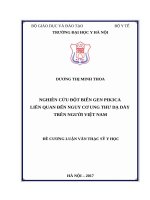 NGHIÊN cứu đột BIẾN GEN PIK3CA LIÊN QUAN đến NGUY cơ UNG THƯ dạ dày TRÊN NGƯỜI VIỆT NAM 