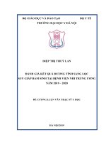 ĐÁNH GIÁ kết QUẢ DƯƠNG TÍNH SÀNG lọc SUY GIÁP bẩm SINH TẠI BỆNH VIỆN NHI TRUNG ƯƠNG năm 2019 – 2020 