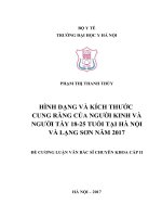 HÌNH DẠNG và KÍCH THƯỚC CUNG RĂNG của NGƯỜI KINH và NGƯỜI tày 18 25 TUỔI tại hà nội và LẠNG sơn năm 2017 