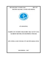 NGHIÊN cứu về PHẪU THUẬT điều TRỊ u xơ tử CUNG tại BỆNH VIỆN PHỤ sản hải PHÒNG năm 2016 
