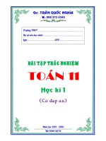 Bài tập trắc nghiệm toán 11 học kỳ 1 có đáp án – trần quốc nghĩa 